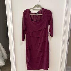 White House Black Market Burgundy Bandage Dress
